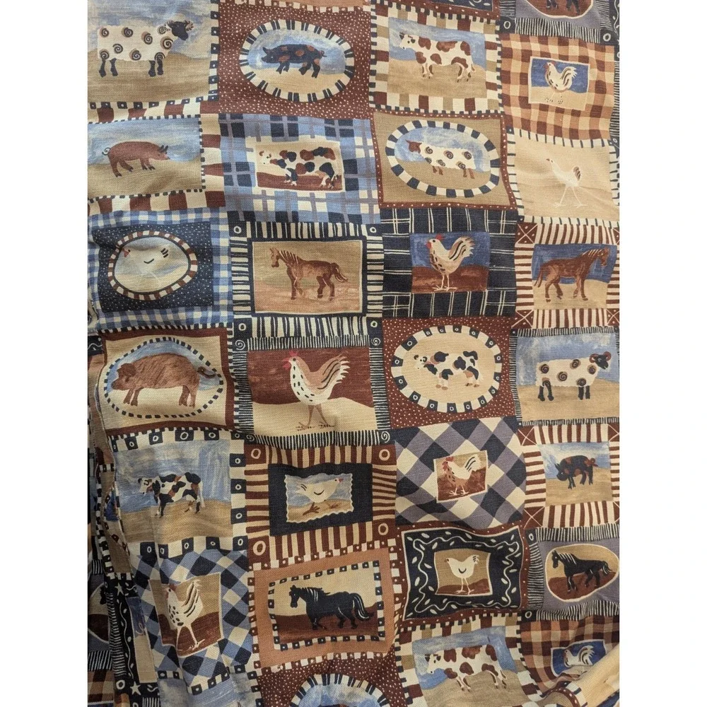 Vintage Farmhouse Americana Bloomcraft Patchwork Duvet Cover Primitive Cottage